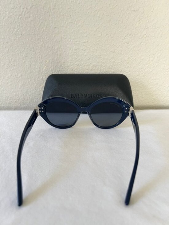 BALENCIAGA Sunglasses Navy Blue/ Silver Womenswear BB0133S 004 main image 7